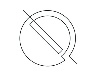 Continuous line drawing of no parking sign. Vector illustration.