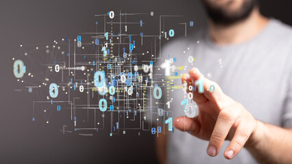 Technology background. Big data concept. Binary