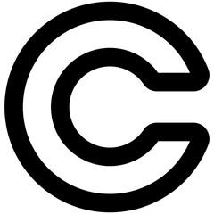 copyright icon on white background