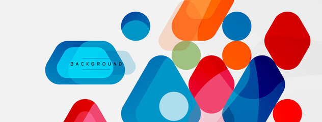 Abstract round geometric shapes and circles background. Trendy techno business template for wallpaper, banner, background or landing