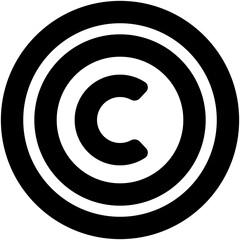 copyright icon on white background
