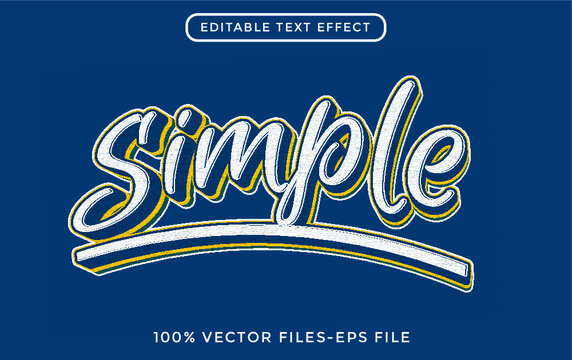 Simple - illustrator editable text effect Premium Vector