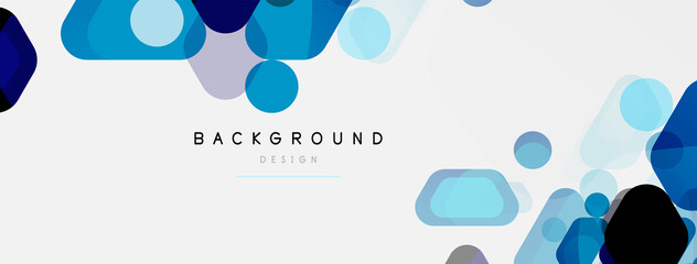 Obraz premium Color bubbles and rounded geometric shapes on white. Vector geometric minimal abstract background for wallpaper, banner, background, landing page