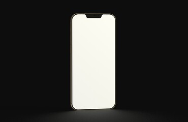 Realistic isometric black frameless smartphone mockup perspective 3d black