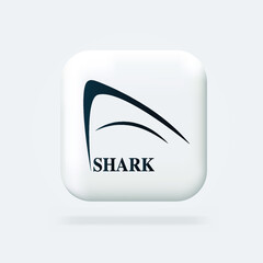 Shark logo design. Minimalistic Icon Web. Button. 3D Vector Illustrations. Web banner. Modern design concept.  
