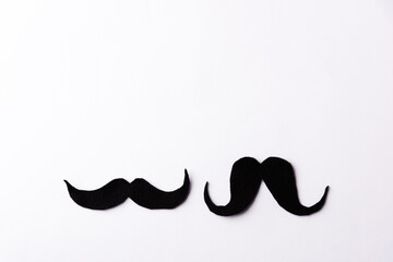 Black mustache, studio shot isolated on white background, Prostate cancer awareness month, Fathers...