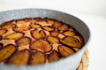 delicious freshly baked plum pie