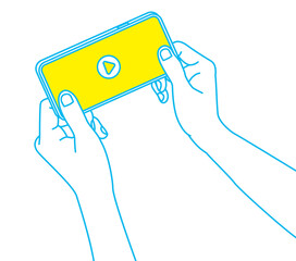 Illustration of watching a video on a smartphone.