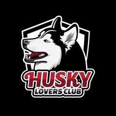 Husky Lovers Club Mascot Logo Design