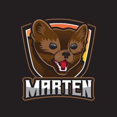 Angry Marten Mascot Logo Design