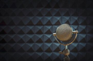 Background with a professional microphone