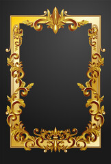 Frame Carving Decorative 3D Model illustration