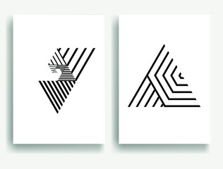 Contemporary composition .Modern minimal posters .Linear  design . Trendy background . Vector illustration