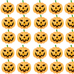 Seamless pattern of halloween pumpkins. Vector illustration. 
pattern for gift packaging