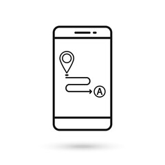 Mobile phone flat design icon with Transport logistics symbol