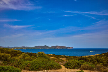 Fototapeta premium Beautiful landscape with a sea shore on the island of Palma De Mallorca.