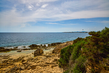 Beautiful landscape with a sea shore on the island of Palma De Mallorca.