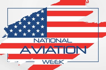 National Aviation Week. Holiday concept. Template for background, banner, card, poster with text inscription. Vector EPS10 illustration
