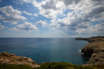 Fototapeta premium Beautiful landscape with a sea shore on the island of Palma De Mallorca.