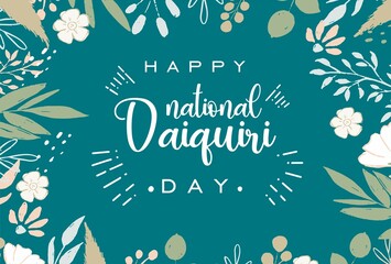 National Daiquiri Day. Holiday concept. Template for background, banner, card, poster with text inscription. Vector EPS10 illustration