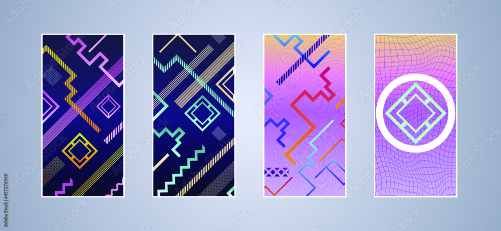 Poster abstract vector pattern gradient background templates. modern geometric design with minimal geometri