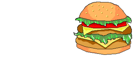hamburger.pixel art. banner on an isolated background