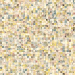 Seamless square tile faux wall mosaic pattern for surface design and print. High quality illustration. Detailed ornate grid repeat swatch.