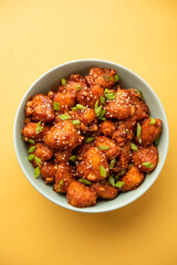 Chilli water chestnut, crispy Indo chinese starter or snacks made using singada