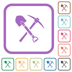 shovel and pickaxe simple icons