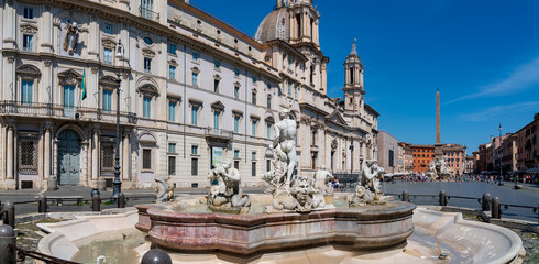 Piazza Navona, huge square in Rome, amazing monuments