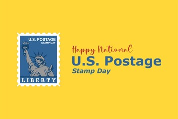 National U.S. Postage Stamp Day. Holiday concept. Template for background, banner, card, poster with text inscription. Vector EPS10 illustration