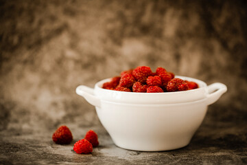 raspberries in a bowl