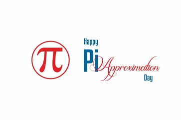 Pi Approximation Day. Holiday concept. Template for background, banner, card, poster with text inscription. Vector EPS10 illustration