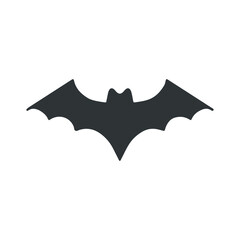 Black dark grey bat on white background isolated halloween symbol poster vector illustration simple doodle style boho design