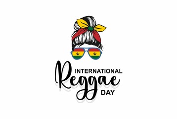 Reggae day. Holiday concept. Template for background, banner, card, poster with text inscription. Vector EPS10 illustration