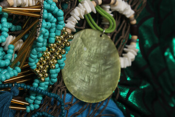 Mermaid Fashion With Jewelry and Fishing Net Close up