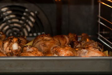 Chicken meat with potatoes in the oven. Cooking chicken meat with potatoes in the oven