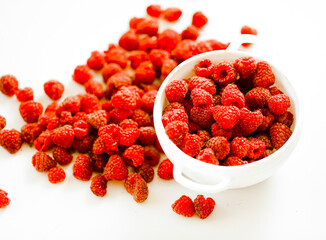 raspberries in a bowl