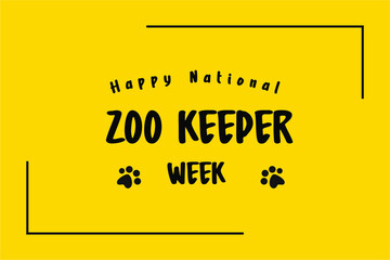 National Zoo Keeper Week. Holiday concept. Template for background, banner, card, poster with text inscription. Vector EPS10 illustration