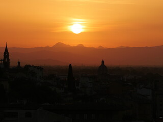 Coucher de soleil en Toscane