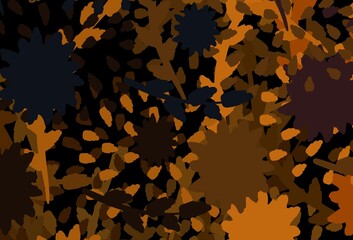 Dark Orange vector background with abstract shapes.