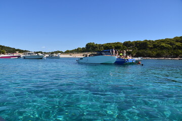 Fototapeta na wymiar Budikovac island, Blue Lagoon, sea, Croatia, Vacation, Leisure, Swimming, Sailing,