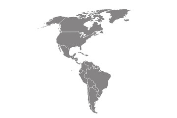 Map of North America, isolated on white background. Vector EPS.10