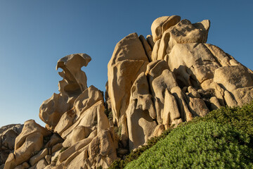 granite rock formation capo testa sardinia