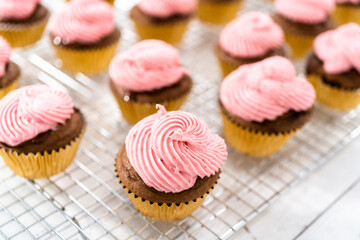 Chocolate raspberry cupcakes