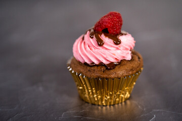 Chocolate raspberry cupcakes