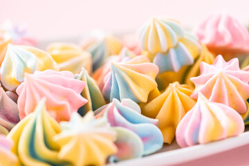 Unicorn meringue cookies