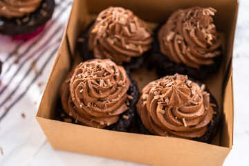 Chocolate ganache cupcake