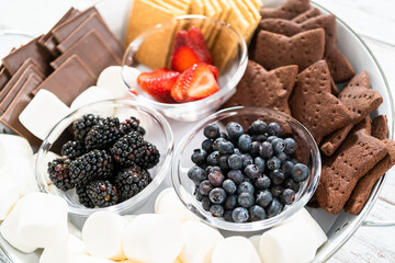 Fruit s'mores charcuterie board