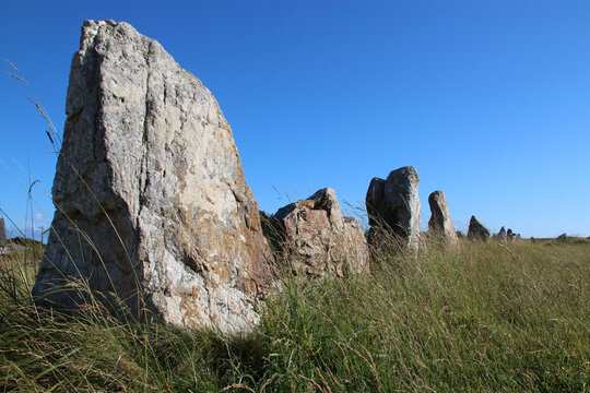 Megalithic Stonework (menhir) Of Lagatjar In Camaret-sur-mer In Brittany (france)